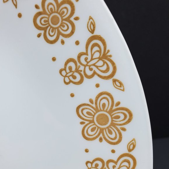 Corelle Butterfly Gold Dinner Plates Lunch Salad Plates Corning Gold Flowers - Picture 7 of 11